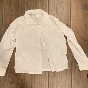 Flynn O’Hara white long sleeve collar blouse